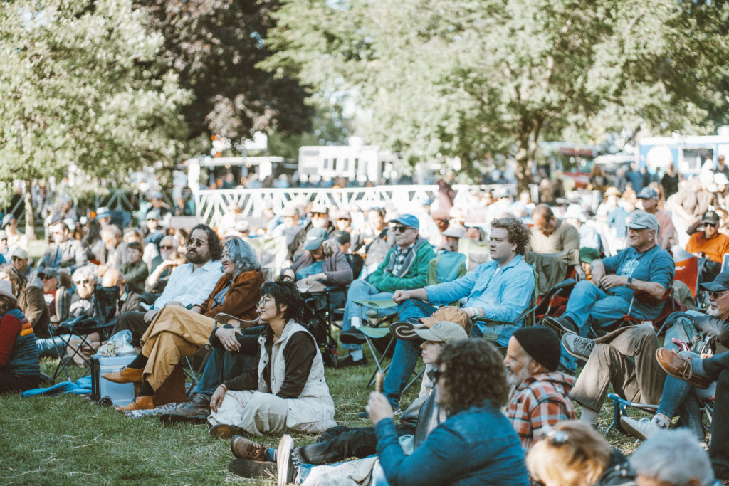 	•	The crowd soaking in the music at the Dawes Stage.